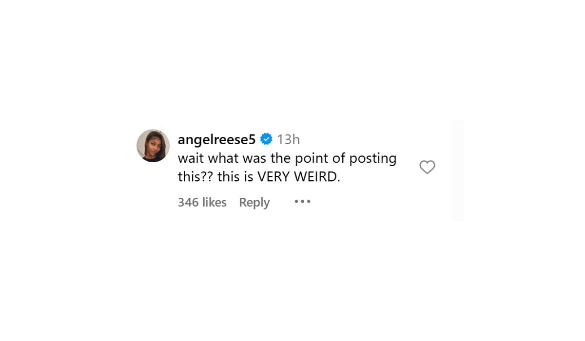 Angel Reese comments on ESPNW's IG Post